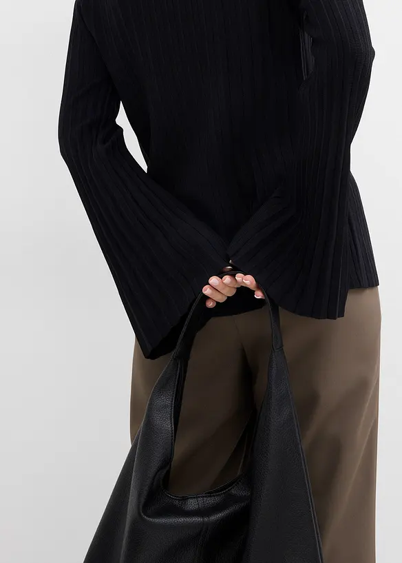 Maglione plissettato in filato fine di misto viscosa, bonprix
