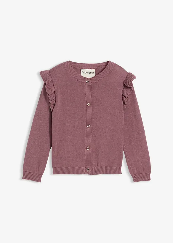 Cardigan in filato fine con volant alle maniche, bonprix