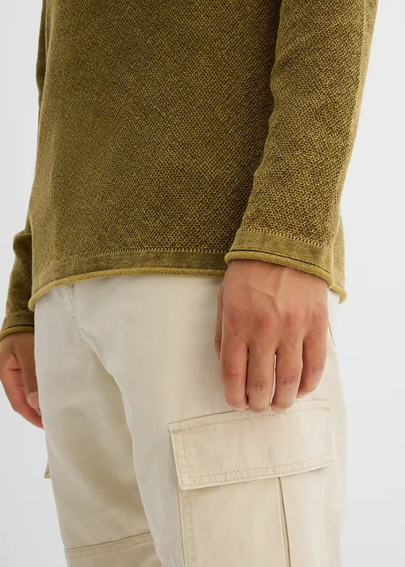 Maglione effetto lavato, slim fit, bonprix