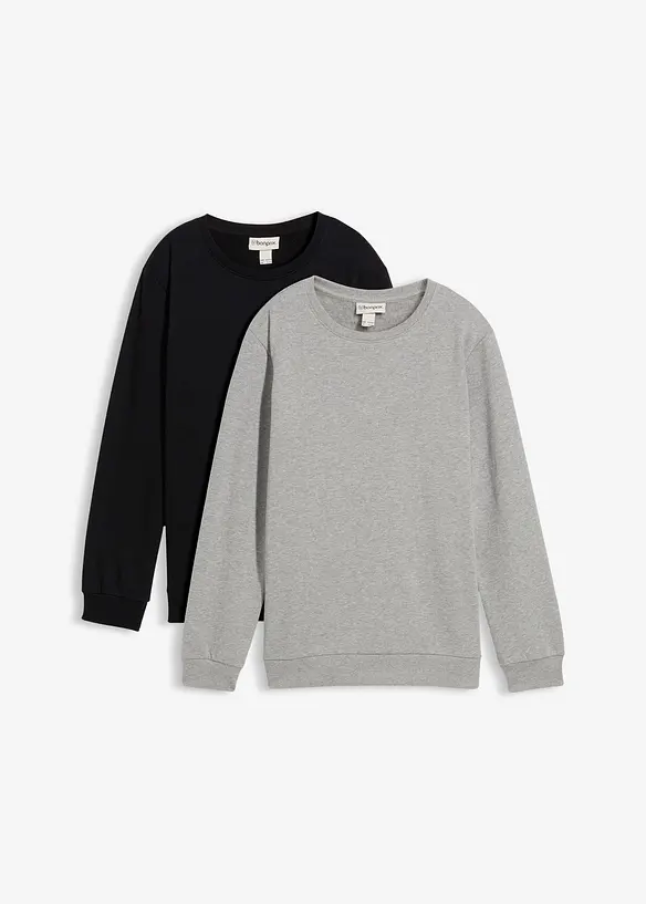 Felpa in puro cotone biologico (pacco da 2), bonprix