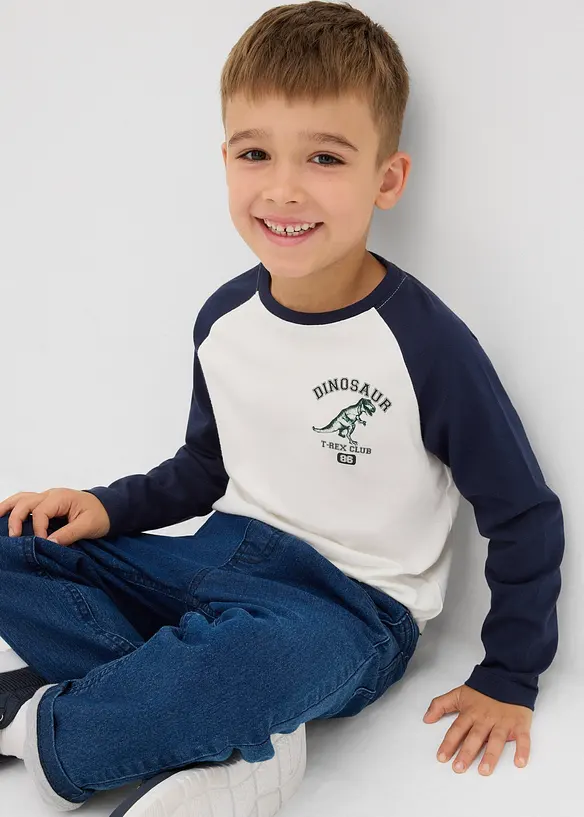 Maglia con maniche lunghe a raglan in puro cotone biologico, bonprix