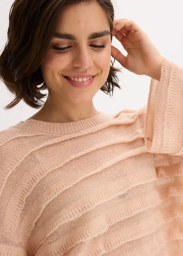 Maglione oversize semitrasperente, bonprix