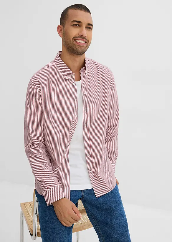 Camicia a maniche lunghe in puro cotone, regular fit, bonprix