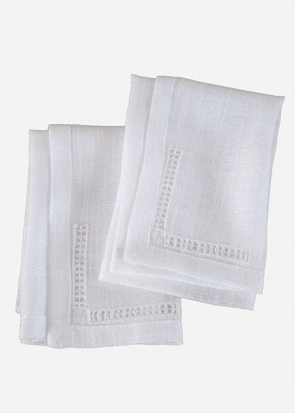 Tovaglioli in tessuto con ricamo traforato (pacco da 2), bonprix