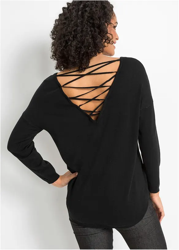 Maglione in filato fine misto viscosa, bonprix