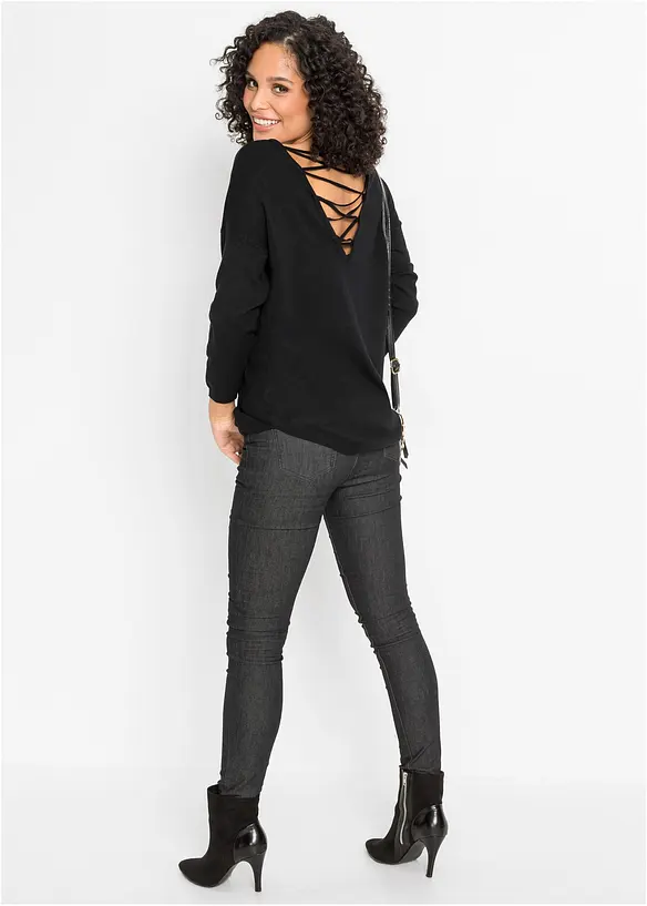 Maglione in filato fine misto viscosa, bonprix