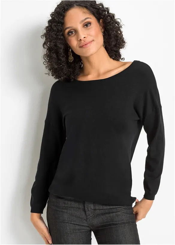 Maglione in filato fine misto viscosa, bonprix