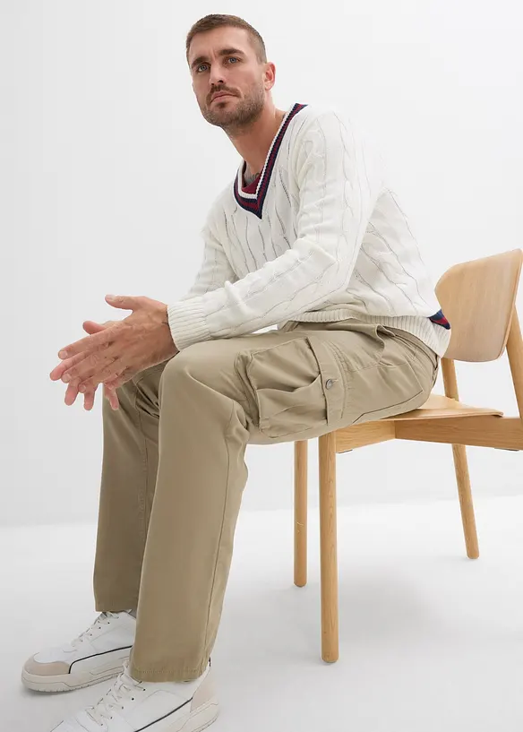 Pantaloni cargo regular fit in puro cotone, straight, bonprix