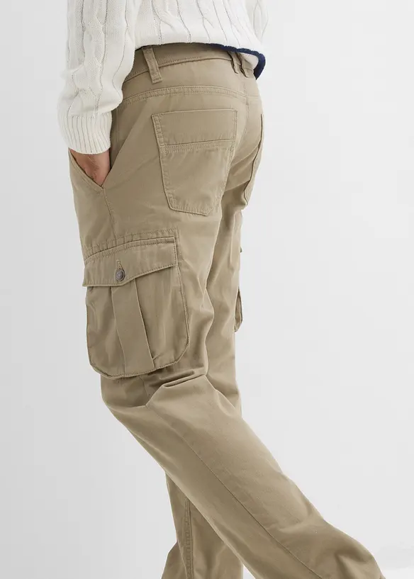 Pantaloni cargo regular fit in puro cotone, straight, bonprix