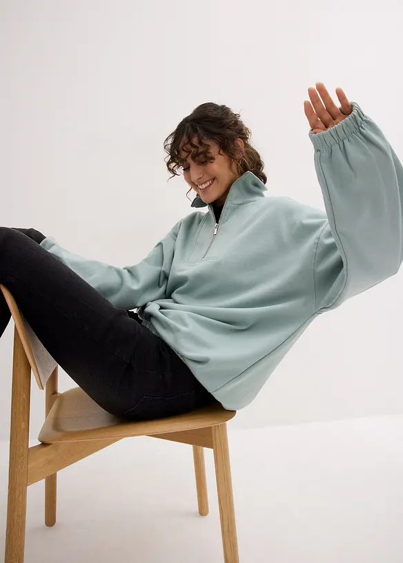 Felpa oversize in cotone biologico, bonprix