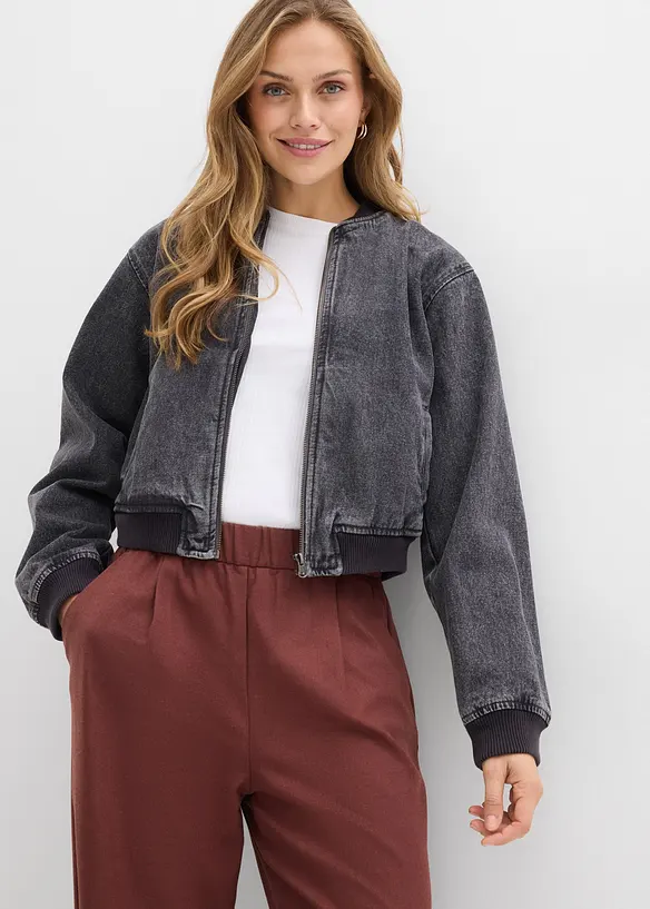 Pantaloni larghi in simil lana, bonprix