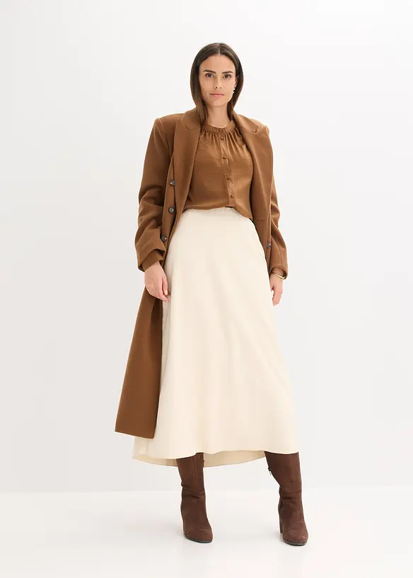 Blusa di satin con finiture in pizzo, bonprix