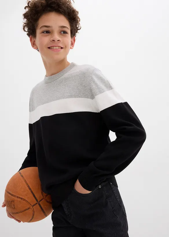 Maglione in filato fine di puro cotone, bonprix