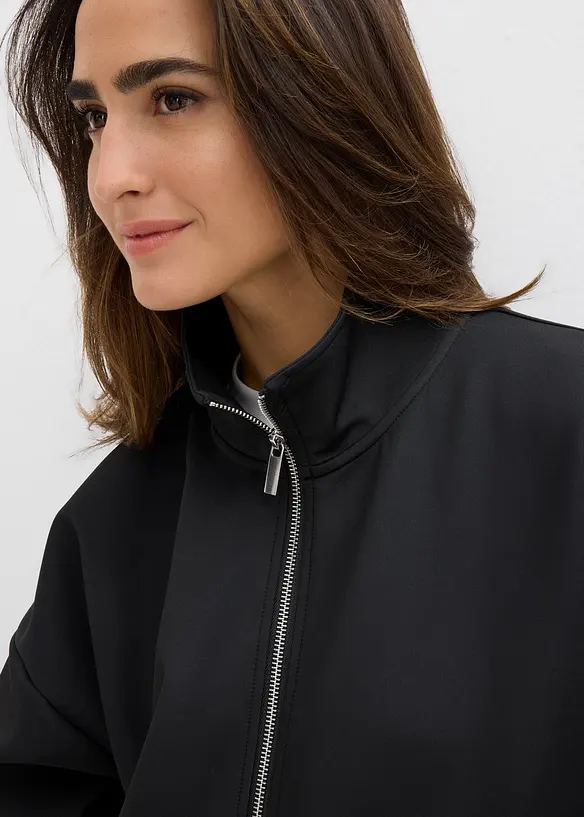 Giacca con zip in tessuto effetto neoprene, bonprix
