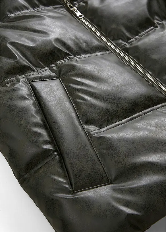Gilet trapuntato in similpelle, bonprix