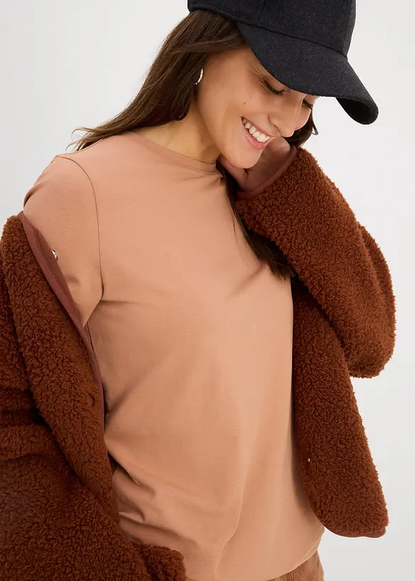Maglia a maniche lunghe con puro cotone biologico (pacco da 2), bonprix