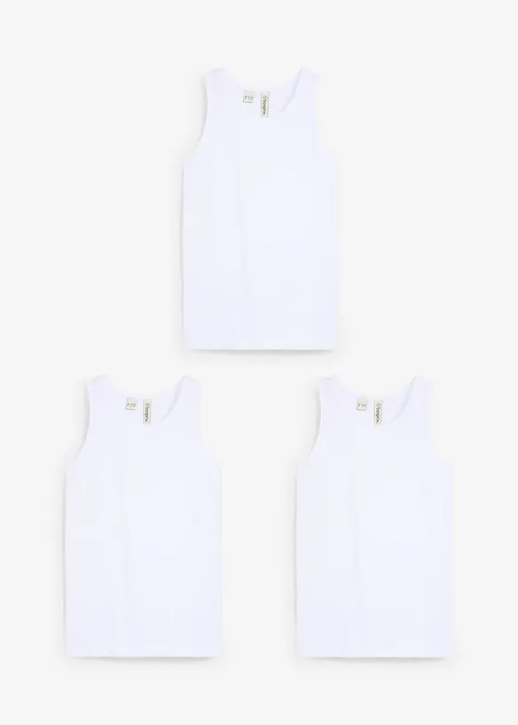 Canottiera con morbido cotone biologico (pacco da 3), bonprix