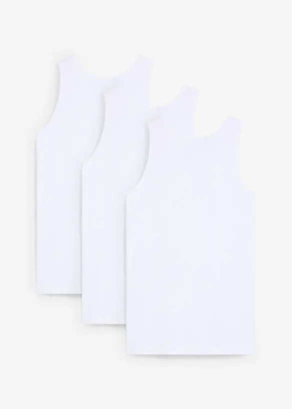 Canottiera con morbido cotone biologico (pacco da 3), bonprix