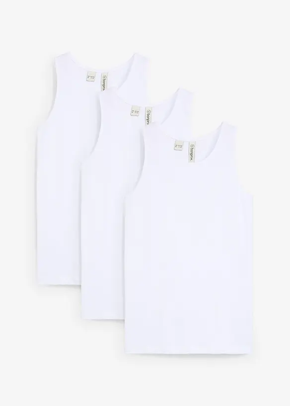 Canottiera con morbido cotone biologico (pacco da 3), bonprix