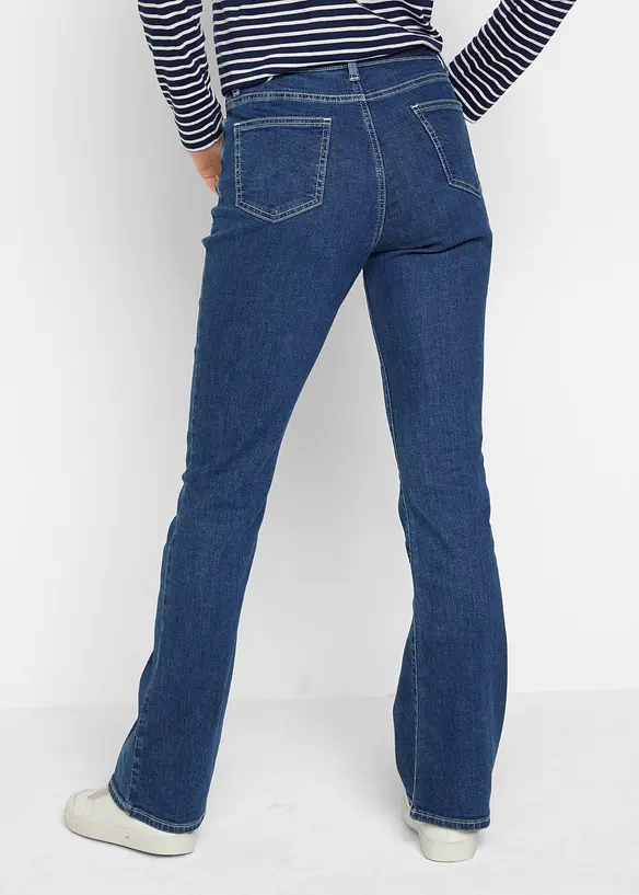 Jeans in cotone biologico bootcut, vita media, bonprix