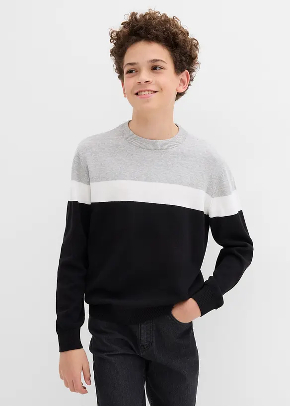 Maglione in filato fine di puro cotone, bonprix