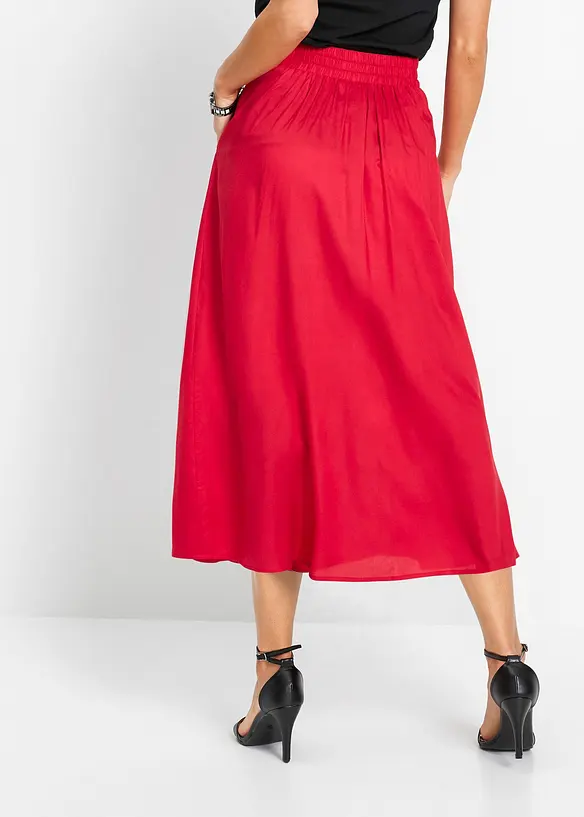 Gonna lunga in viscosa con cinta comoda e laccetto da annodare, bonprix