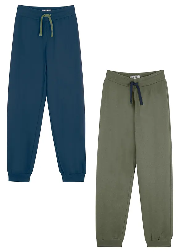 Pantaloni da jogging con cotone (pacco da 2), bonprix