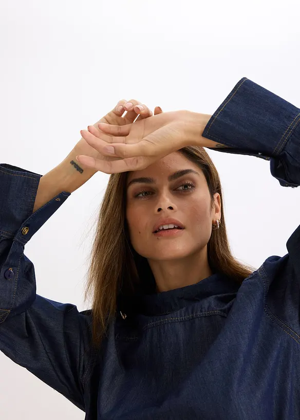 Camicia di jeans con polsini alti, bonprix