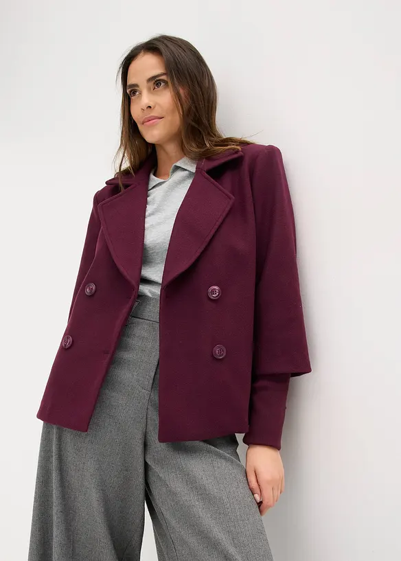 Caban con maniche in maglia, bonprix