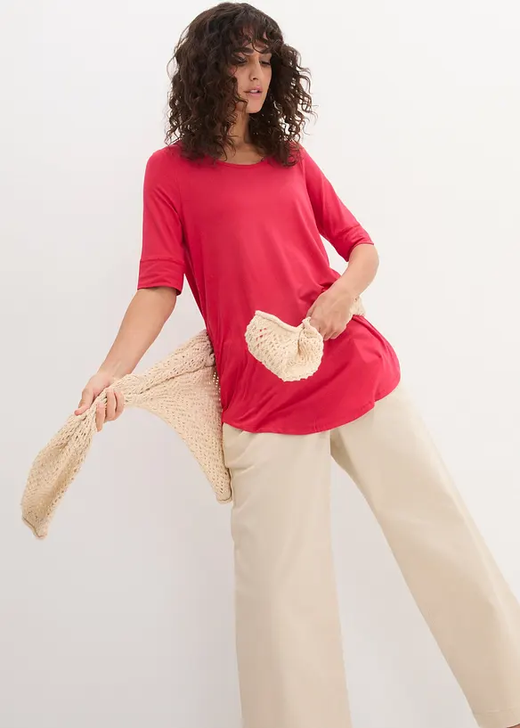 Maglia lunga in morbida viscosa, bonprix