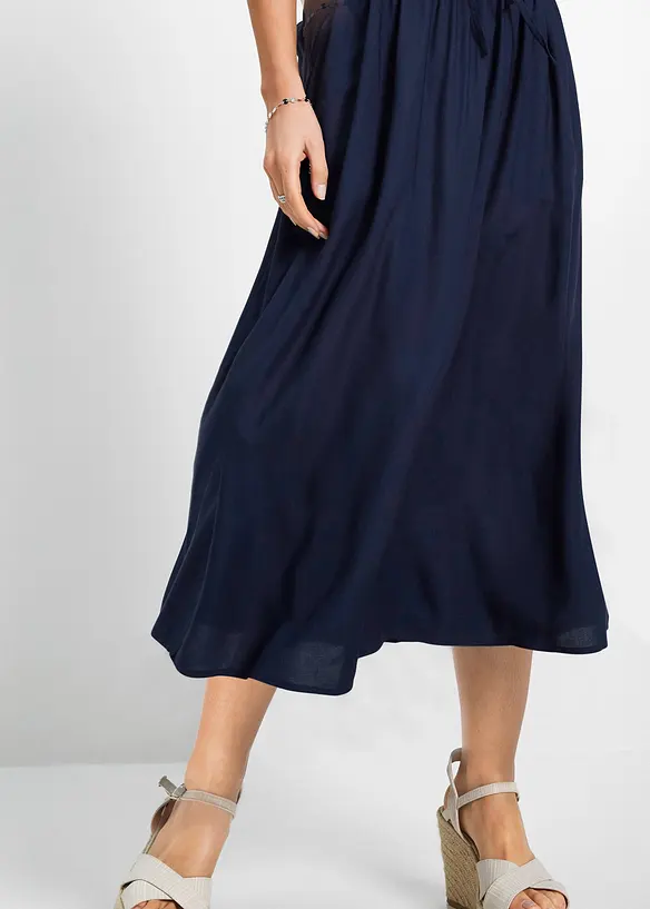 Gonna lunga in viscosa con cinta comoda e laccetto da annodare, bonprix