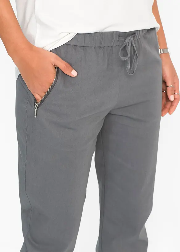 Pantaloni 7/8 in misto lino fresco e leggero, bonprix