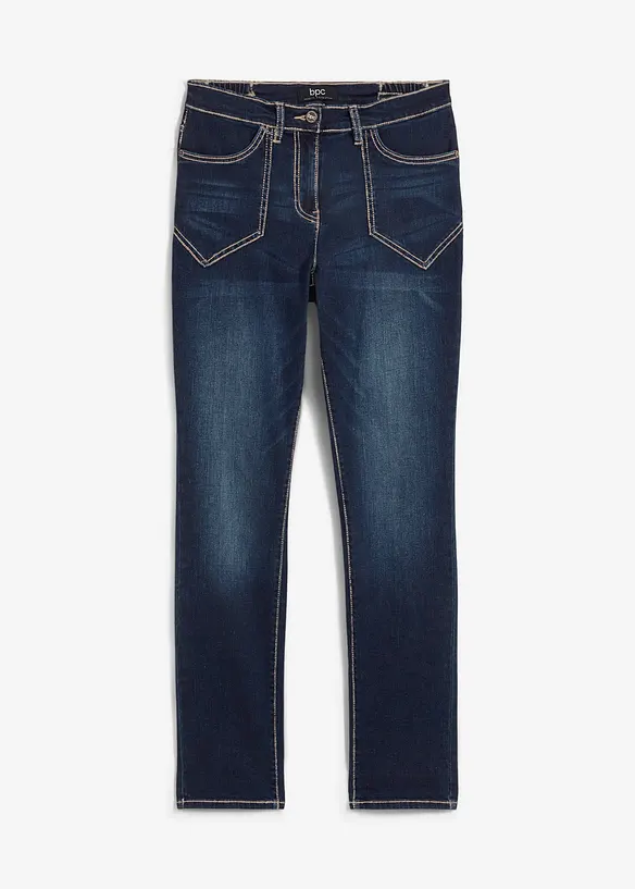 Jeans straight elasticizzati, vita alta, bonprix