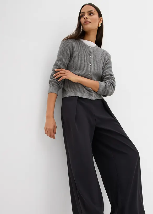 Pantaloni svasati con pinces, bonprix