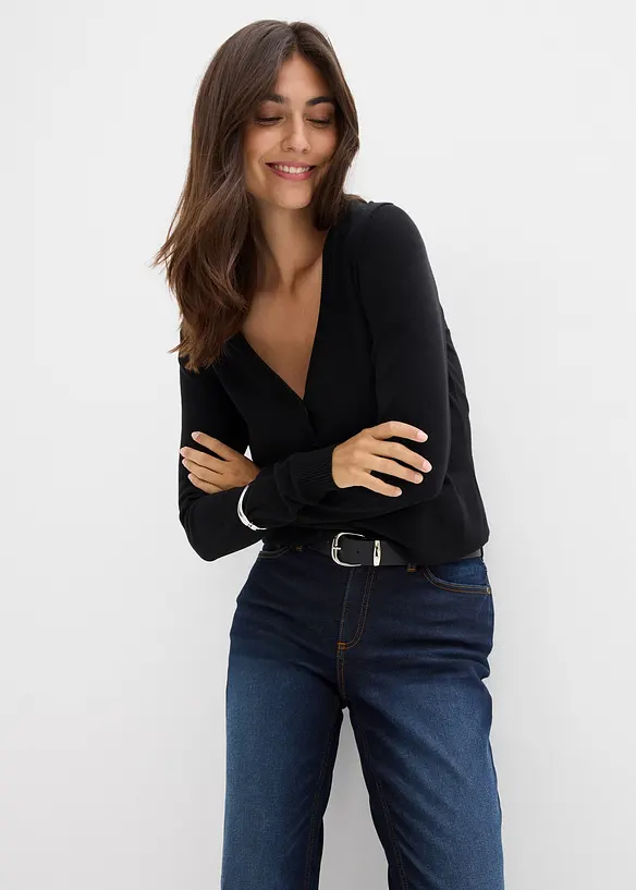Jeans bootcut, vita media, bonprix