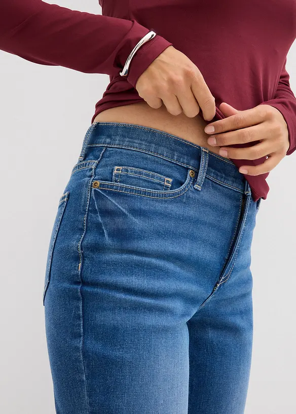 Jeans bootcut, vita media, bonprix