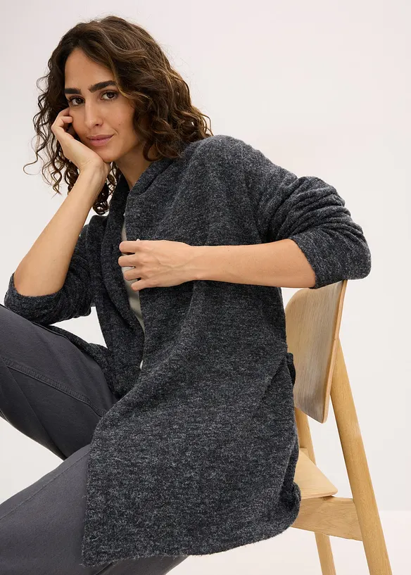 Cardigan in filato peloso morbido, bonprix