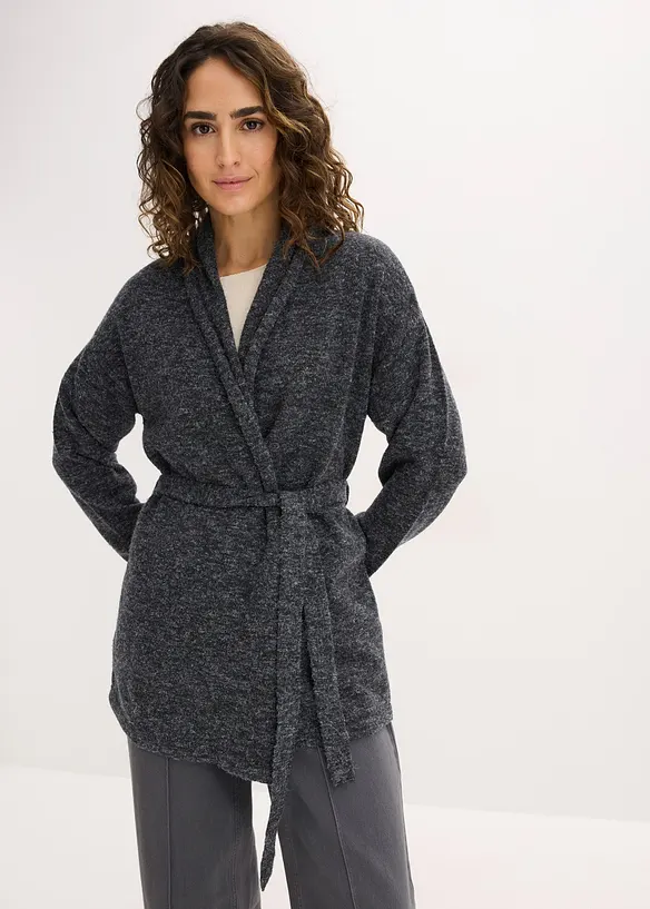 Cardigan in filato peloso morbido, bonprix