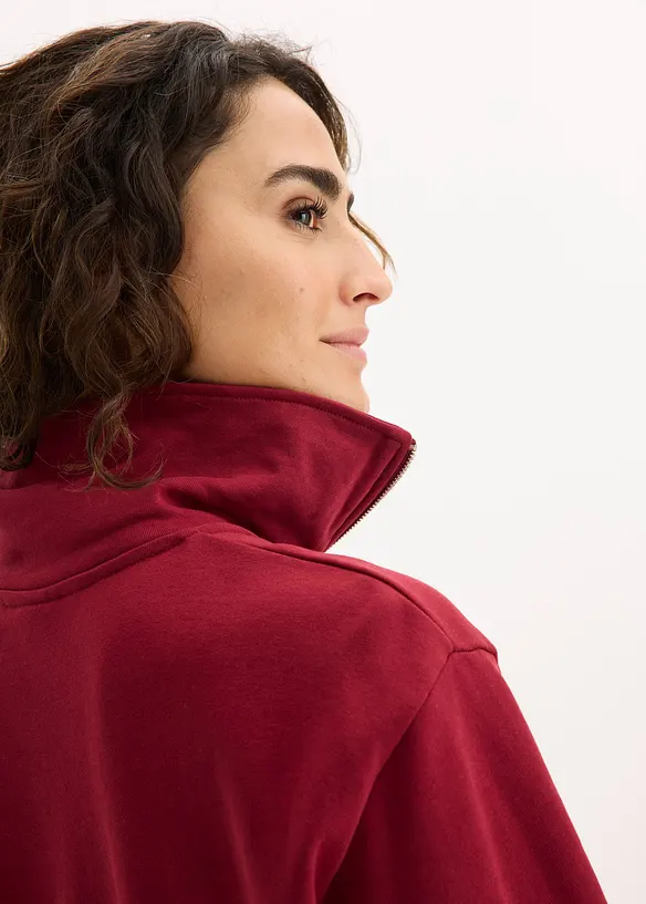 Felpa oversize con mezza zip, bonprix