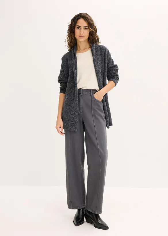 Cardigan in filato peloso morbido, bonprix