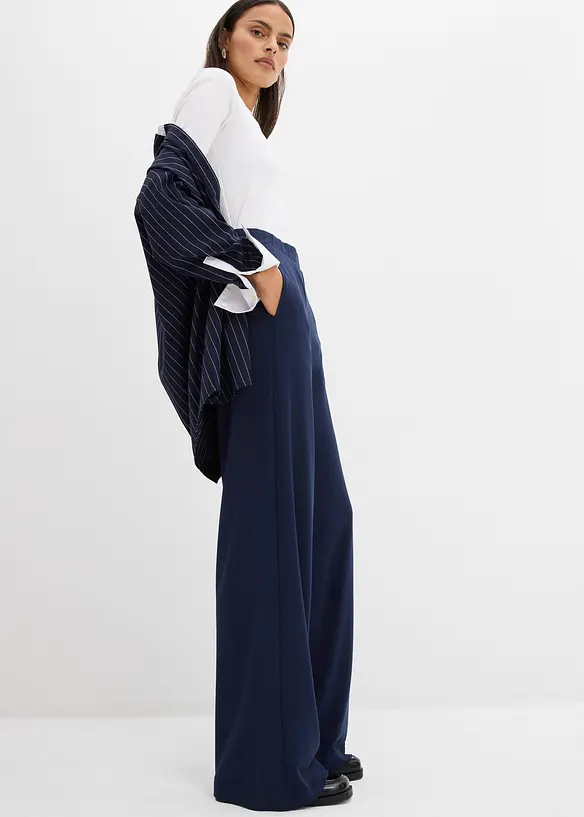 Pantaloni a palazzo in comodo punto di Roma, bonprix