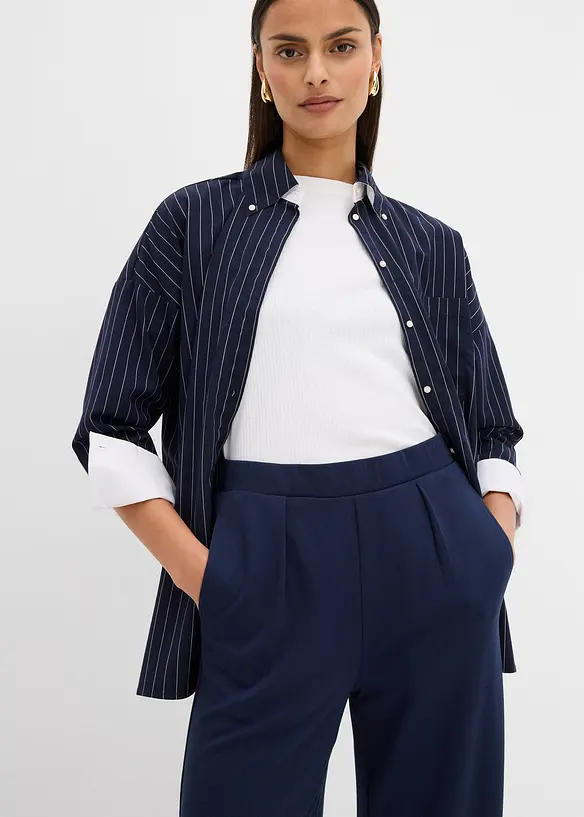 Pantaloni a palazzo in comodo punto di Roma, bonprix