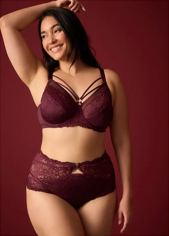 Panty a vita alta in pizzo delicato, bonprix