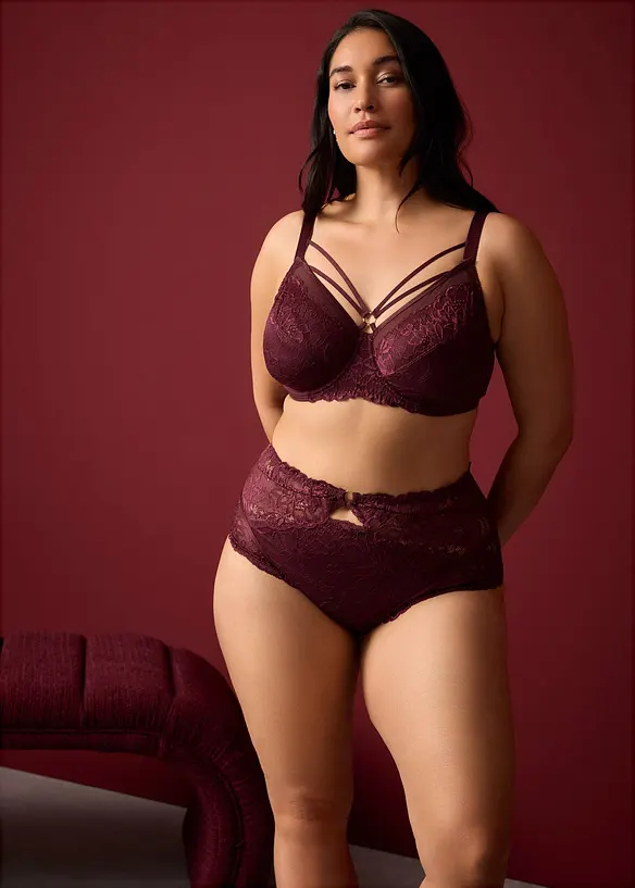 Panty a vita alta in pizzo delicato, bonprix