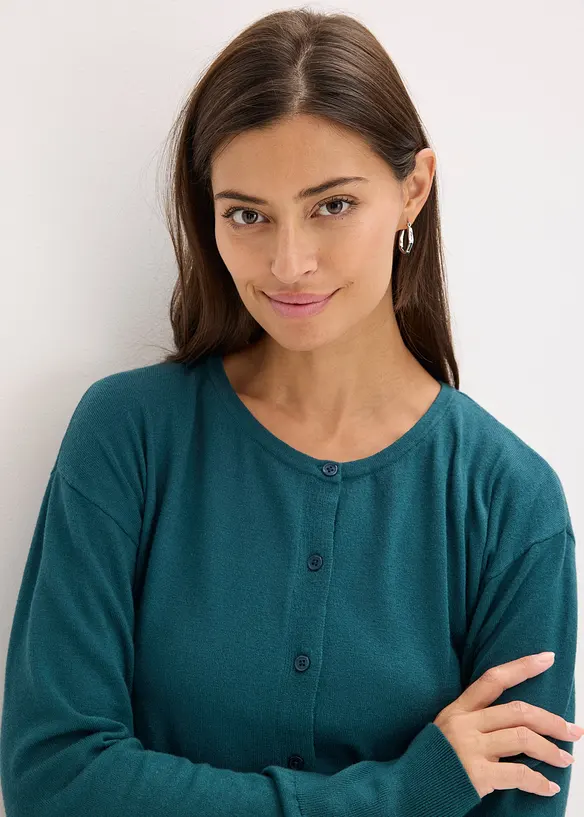 Cardigan in misto viscosa a maglia fine e fluente, bonprix
