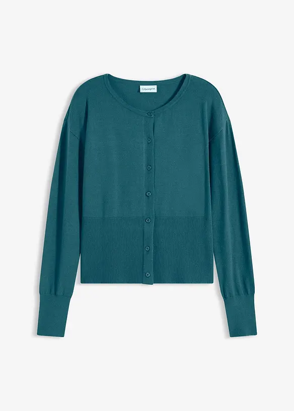 Cardigan in misto viscosa a maglia fine e fluente, bonprix