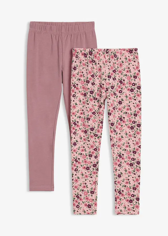 Leggings in misto cotone biologico elasticizzato (pacco da 2), bonprix