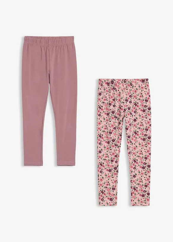 Leggings in misto cotone biologico elasticizzato (pacco da 2), bonprix