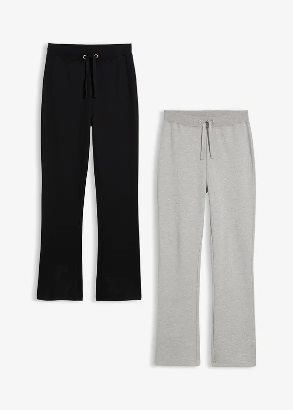 Pantaloni da jogging in puro cotone biologico (pacco da 2), bonprix
