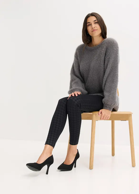Leggings termici senza cuciture pied-de-poule con interno morbido, bonprix